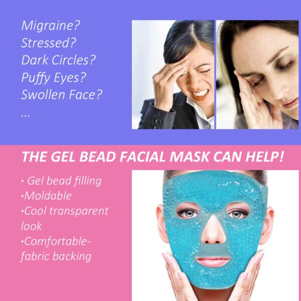 ZNÖCUETÖD Cold Face Eye Mask Ice Pack Reduce Facial Puff, Da...