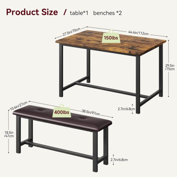 IDEALHOUSE Dining Table Set for 4, Kitchen Table with Uphols...