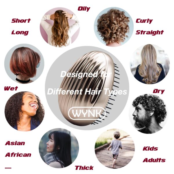 WYNK Matte Green Travel Hair Brush - Detangling & Scalp Care...