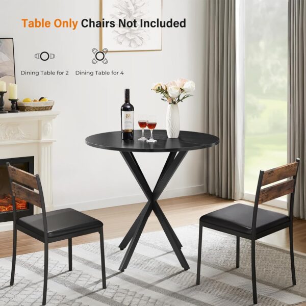 Unovivy 31.5" Black Small Round Dining Table for 2-4, Space ...