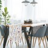 Watercolor Wild Flowers Table Runner, Seasonal Summer Holida...
