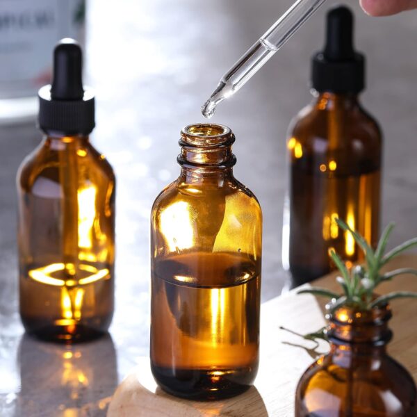 AOZITA 4 Pack, 2 oz Dropper Bottles with 1 Funnel & 4 Labels...