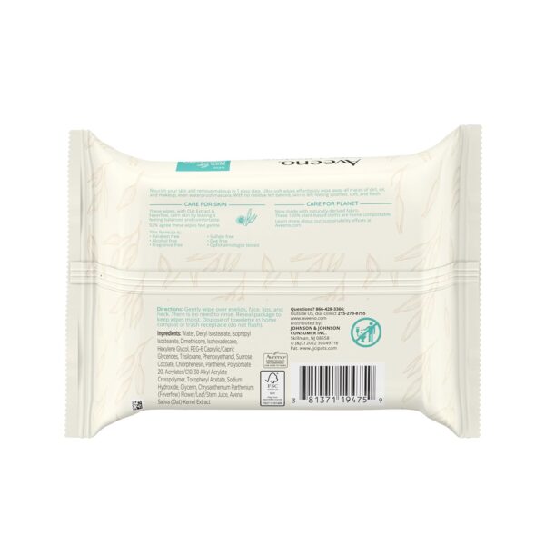 Aveeno Calm + Restore Unscented Makeup Remover Face Wipes, F...