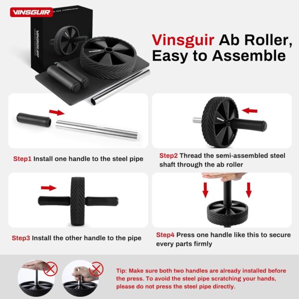 Vinsguir Ab Roller Wheel - Ab Workout Equipment for Difficul...