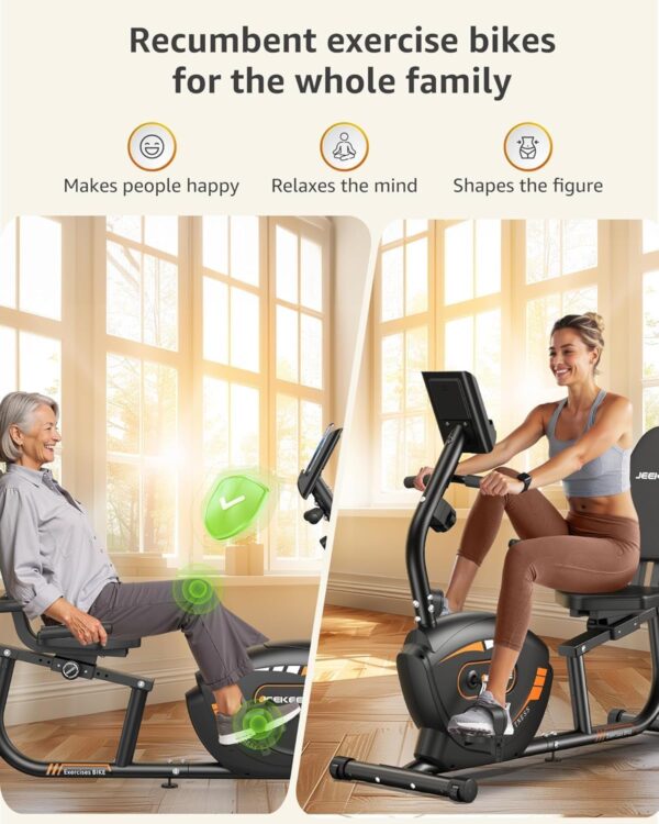 JEEKEE Recumbent Exercise Bike for Seniors,Stationary Bikes ...