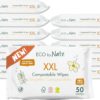 Naty Compostable XXL Baby Wipes - Unscented, 100% Plant-Base...