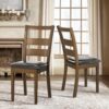 COLAMY Upholstered Dining Chairs Set of 2, PU Leather Ladder...