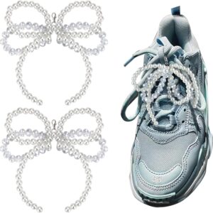 Pearl Bow Shoe Charms for Sneakers Clip on Bowknot Shoe Lace...