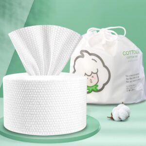Disposable Face Towel for Dry and Wet Use, 100% Cotton Facia...