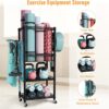 Home Gym Storage, 3 Tiers Workout Equipment Organizer with W...