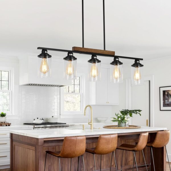 Farmhouse Kitchen Island Lighting, 5-Light Dining Room Light...