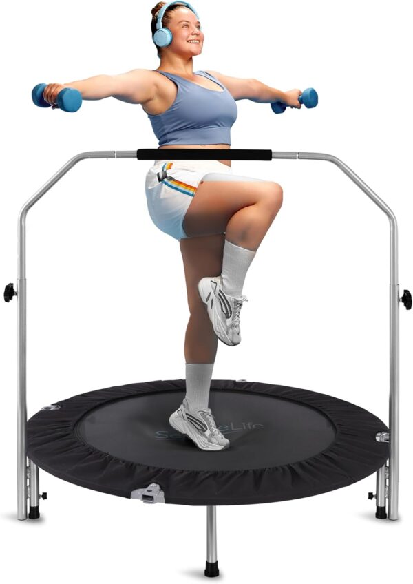 SereneLife 36/40" Foldable Mini Trampoline - Compact Fitness...
