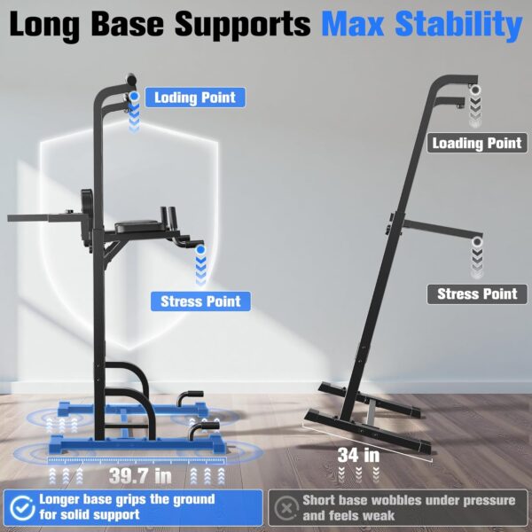 Sportsroyals Pull Up Bar Dip Station Power Tower Assistive T...