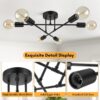 Modern Sputnik Chandelier 6-Light Industrial Ceiling Lights ...