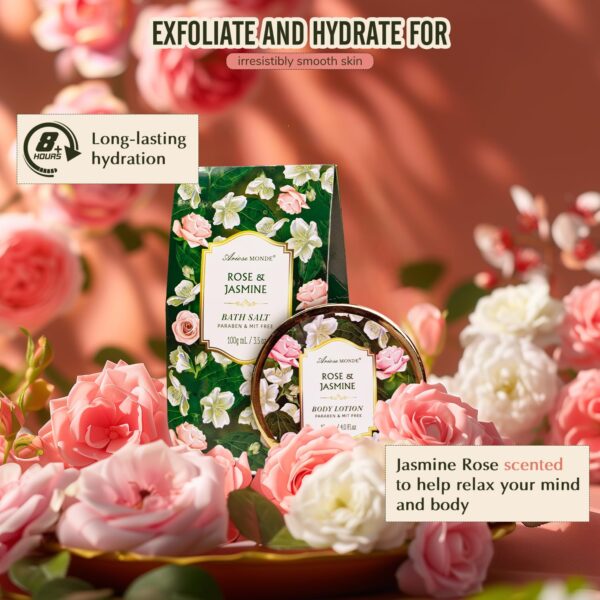 Gift Basket for Women - 8 Pc Rose & Jasmine Beauty & Persona...