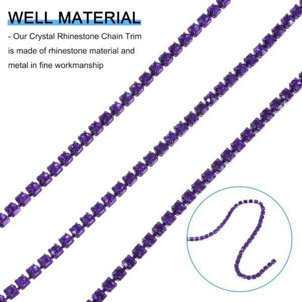 uxcell 10 Yard Crystal Rhinestone Chain, 2.0mm Sew on Close ...