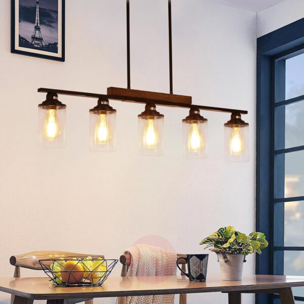 Farmhouse Kitchen Island Lighting, 5-Light Dining Room Light...