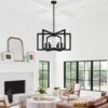 25" Modern Black Chandelier for Dining Room (6-Light, 25-Inc...