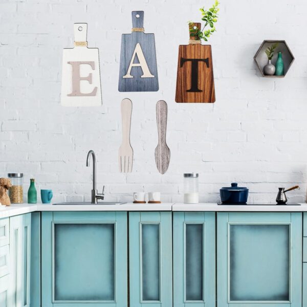 Jetec Cutting Board Eat Sign Set Hanging Art Kitchen Eat Sig...