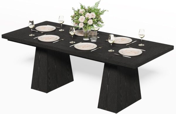 LITTLE TREE Dining Table for 6 People, Wooden Table, Rectang...