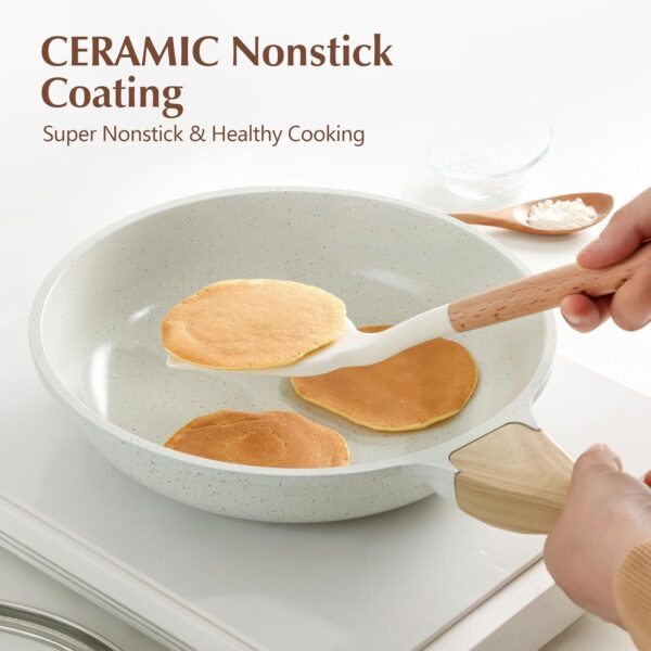 SENSARTE Nonstick Ceramic Frying Pan Skillet with Lid, 9.5 I...