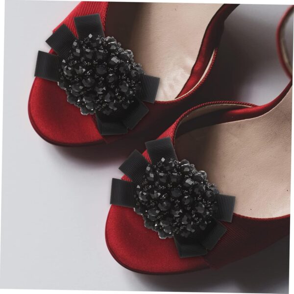 1 Pair Bow Shoe Sparkly Rhinestone Shoe Buckles Clip on Deco...