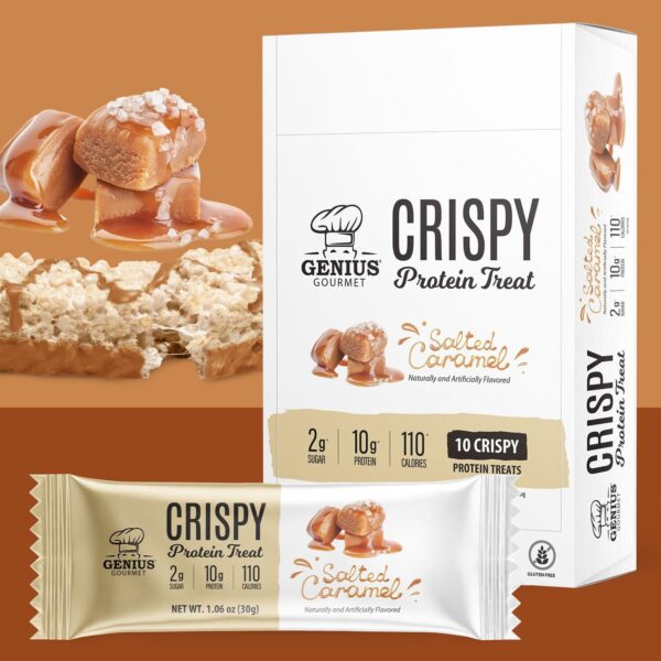 Genius Gourmet Crispy Protein Treat, Salted Caramel, Keto Sn...