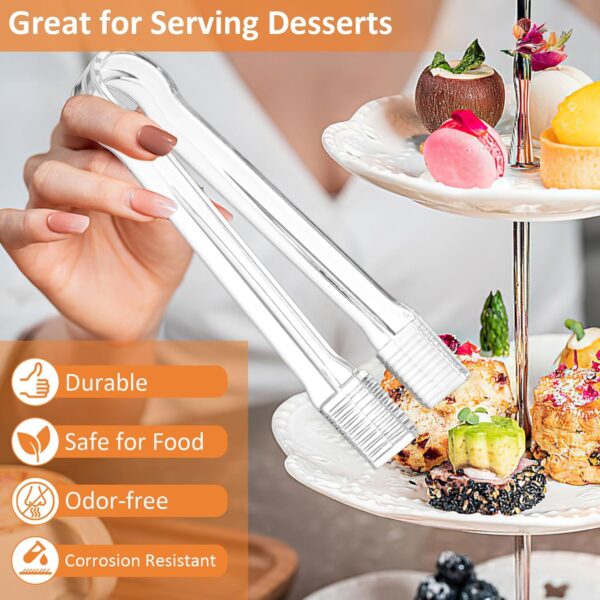 PEASUG 20 PCS Plastic Serving Tongs, Disposable Plastic Tong...