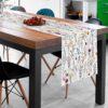 Watercolor Wild Flowers Table Runner, Seasonal Summer Holida...