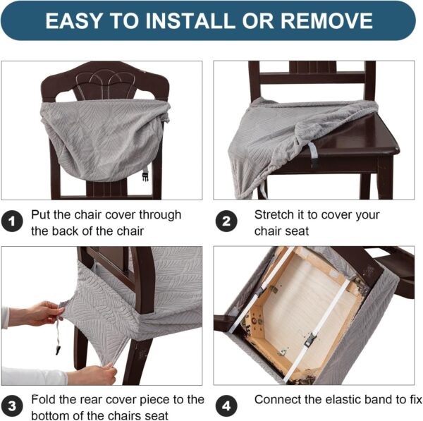 Waterproof Stretch Seat Covers,Dining Room Chair for 4 Set R...