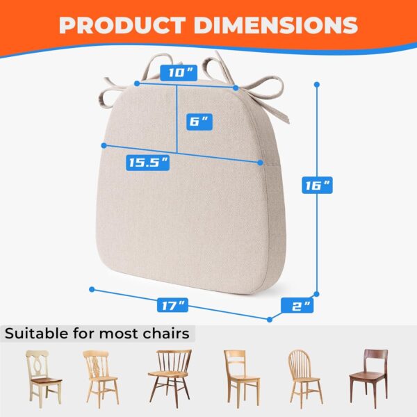 Chair Cushions for Dining Chairs, D-Shaped Seat Cushions wit...