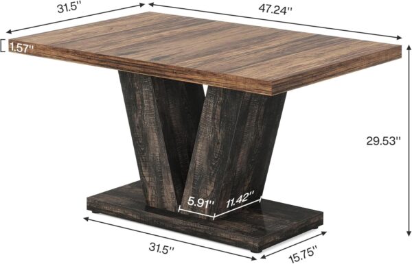 Tribesigns 47-Inch Dining Table for 4, Black Kitchen Dinner ...