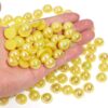 150PCS 14mm Yellow AB Flatback Pearls for Crafting Jewelry M...