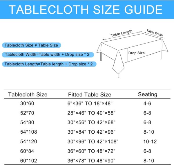 Hiasan 2 Pack Faux Linen Rectangle Tablecloth - Wrinkle and ...