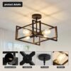 ZGLAOJT 4-Lights Close to Ceiling Light，Black Light Fixture ...