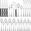 24 Pcs Silverware Set with Steak Knives Service for 4,Stainl...