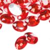 Red Glass Rhinestones, 50Pcs Flat Back Rhinestones Bulk, 18x...