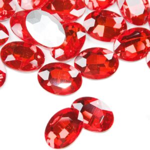 Red Glass Rhinestones, 50Pcs Flat Back Rhinestones Bulk, 18x...