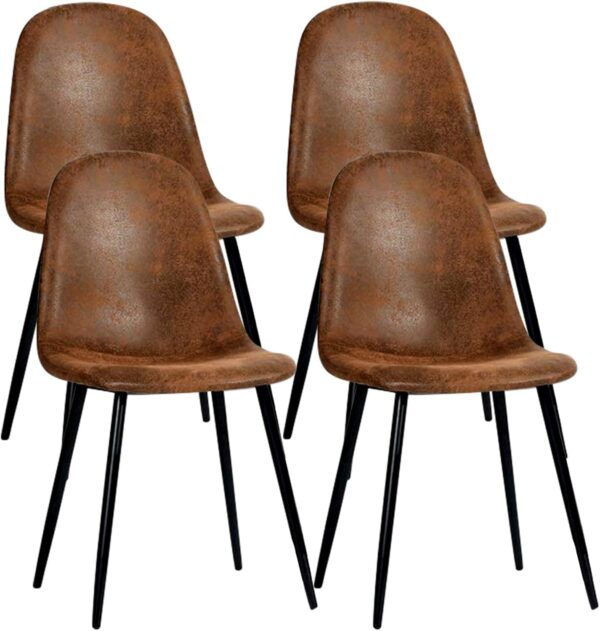 FurnitureR Dining Chairs Set of 4 Comfortable Upholstered Fa...
