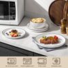 MALACASA Plates and Bowls Sets, 12 Pieces Modern Porcelain D...