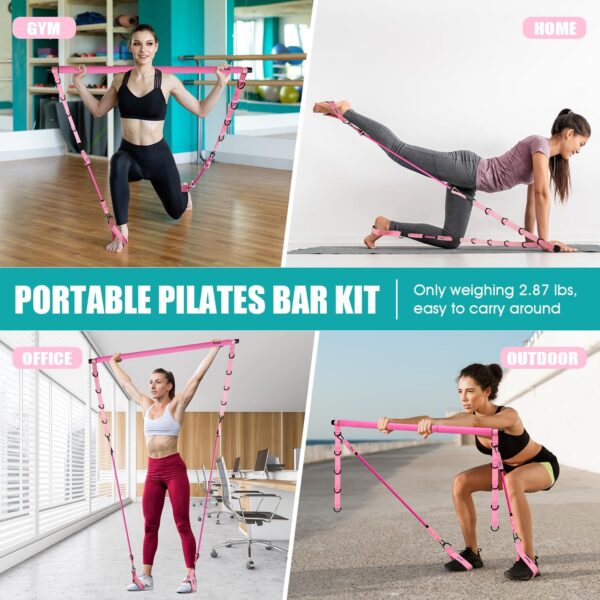 Pilates Bar Kit with Resistance Bands, Pilates Workout Equip...