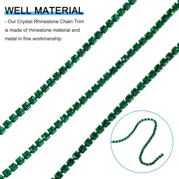 uxcell 10 Yard Crystal Rhinestone Chain, 3.0mm Sew on Close ...