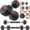 FEIERDUN Adjustable Dumbbells, 20/30/40/45/70/90lbs Free Wei...