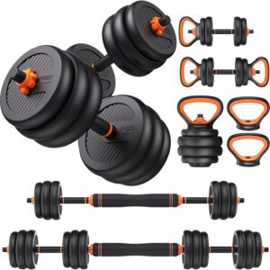 FEIERDUN Adjustable Dumbbells, 20/30/40/45/70/90lbs Free Wei...