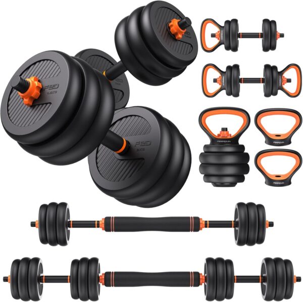FEIERDUN Adjustable Dumbbells, 20/30/40/45/70/90lbs Free Wei...