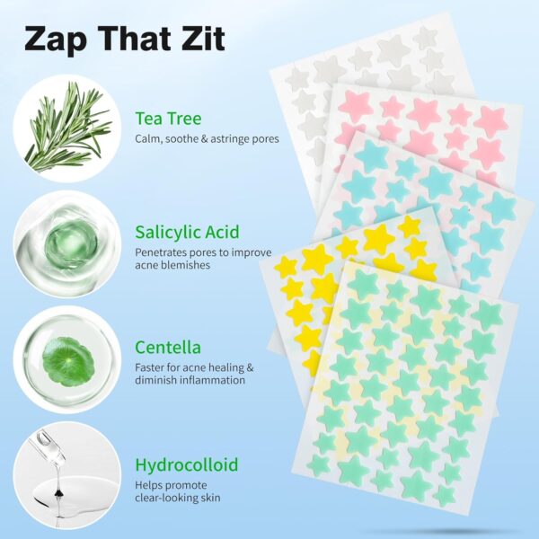 Pimple Patches for Face, Hydrocolloid Acne Patches, Cute Sta...