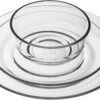12pc Glass Dinnerware Set - Sleek Round Clear Glass Plate an...