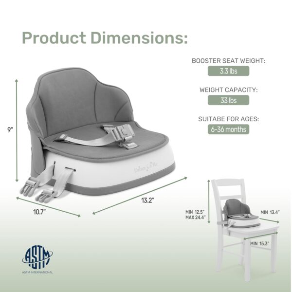 Dream On Me Cozy Pod Booster Seat with Removable Cover in Gr...