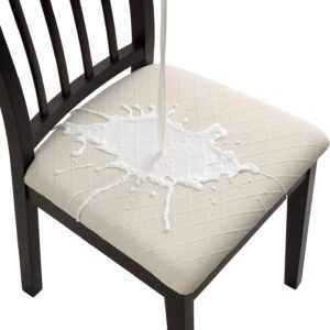 Waterproof Seat Cushion Covers 6 PCS, Stretch Jacquard Chair...
