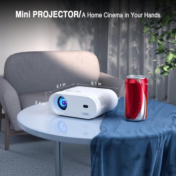 Mini Projector, VISSPL Full HD 1080P Video Projector, Portab...